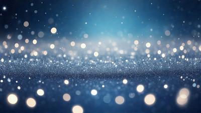 The primary subject of the image is a blue background with a pattern of white lights. The setting appears to be a dark room, and the visual style is a digital art or illustration. The dominant colors are blue and white, creating a calm and serene atmosphere.