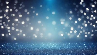 The primary subject of the image is a blue background with a pattern of white lights. The setting appears to be a night sky, with the lights creating a starry effect. The visual style is a combination of a photo and digital art, as the blue background and white lights create a unique and artistic appearance. The colors and mood of the image are predominantly blue and serene, with the white lights adding a touch of warmth and brightness.