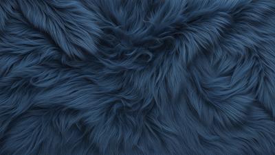 The primary subject of the image is a blue, furry, and fuzzy surface. The setting is a close-up of the surface, which appears to be a textured fabric or a blue carpet. The visual style is a detailed, up-close view of the blue material. The colors and mood of the image are predominantly blue, creating a calm and serene atmosphere.