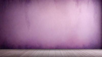 The primary subject of the image is a purple wall with a white wooden floor. The setting is a room with a bare, unadorned appearance. The visual style is a photo, capturing the purple wall and the white wooden floor. The colors and mood of the image are predominantly purple and white, creating a calm and serene atmosphere.