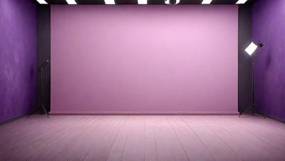 The primary subject of the image is a large, empty room with a purple wall. The setting is a clean, white room with a wooden floor. The visual style is a photo, capturing the purple wall and the wooden floor. The colors and mood of the image are predominantly purple, creating a calm and serene atmosphere.