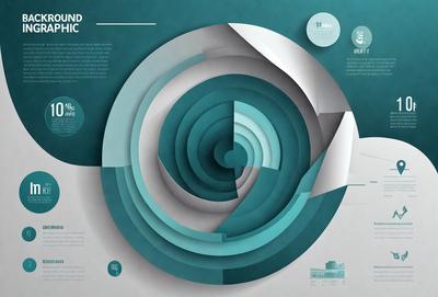 The primary subject of the image is a spiral-shaped design, which is the main focus of the image. The setting is a white background, and the visual style is a combination of digital art and illustration. The colors and mood of the image are predominantly blue and green, creating a calm and soothing atmosphere.