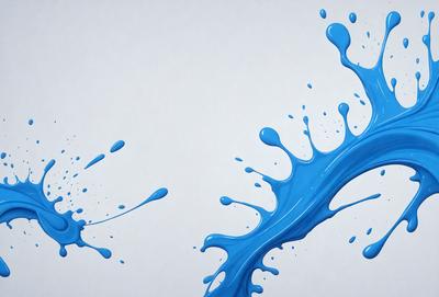 The primary subject of the image is a blue splash of paint or ink, which is the main focus of the scene. The setting is a white background, which provides a clean and uncluttered environment for the blue splash. The visual style of the image is a close-up of the blue splash, showcasing its details and texture. The colors and mood of the image are predominantly blue, creating a sense of calmness and tranquility.
