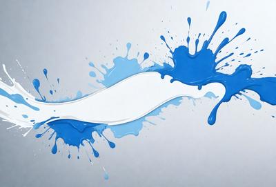 The primary subject of the image is a white and blue swirl, which appears to be a painting or a digital artwork. The setting is a white background, and the visual style is a combination of photo and digital art. The dominant colors are white and blue, creating a sense of calm and tranquility.