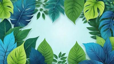 The primary subject of the image is a large green leaf, which is the main focus of the scene. The leaf is prominently displayed in the foreground, covering a significant portion of the image. The setting is a white background, which provides a clean and minimalistic appearance. The visual style is a combination of a photo and digital art, creating a realistic yet artistic representation of the leaf. The colors and mood of the image are predominantly green, giving it a fresh and natural feel.