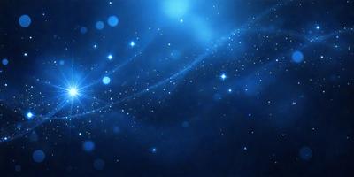 The primary subject of the image is a beautiful, star-filled night sky. The setting is a dark, starry background, which creates a sense of depth and mystery. The visual style of the image is a combination of photo and digital art, as it captures the beauty of the night sky while also showcasing the intricate details of the stars. The colors and mood of the image are predominantly dark and serene, with the stars providing a sense of wonder and awe.