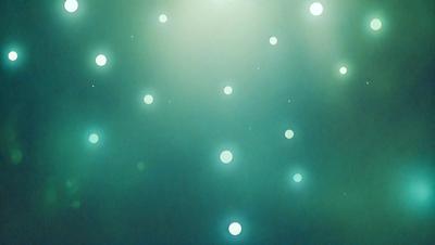 The primary subject of the image is a green background with a pattern of white lights. The setting appears to be a dark room, and the visual style is a combination of a photo and digital art. The dominant colors are green and white, creating a calm and serene atmosphere.