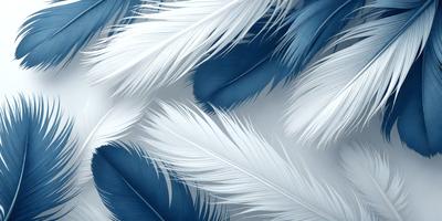 The primary subject of the image is a close-up of a white feather. The setting is a white background, which provides a clean and minimalistic appearance. The visual style is a digital art or illustration, as the feather is depicted in a detailed and realistic manner. The colors and mood of the image are predominantly white, giving it a clean and serene atmosphere.