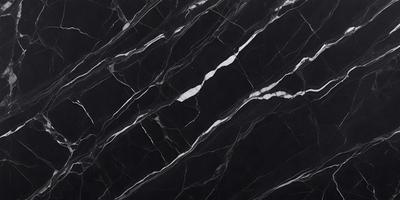 The primary subject of the image is a marble countertop with a black and white pattern. The setting is a kitchen, and the visual style is a close-up of the marble countertop. The colors and mood of the image are predominantly black and white, giving it a classic and elegant appearance.