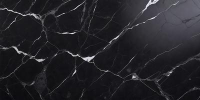 The primary subject of the image is a black and white marble tile. The setting is a dark room, and the visual style is a close-up of the marble tile. The dominant colors are black and white, creating a classic and elegant atmosphere.