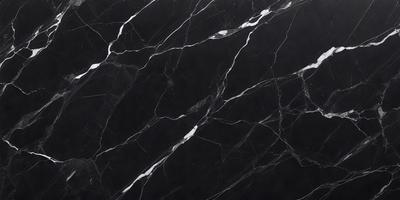 The primary subject of the image is a marble countertop with a black and white pattern. The setting is a kitchen, and the visual style is a close-up of the marble countertop. The colors and mood of the image are predominantly black and white, giving it a classic and elegant appearance.
