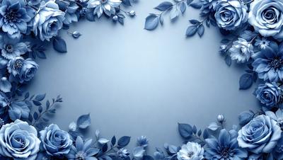 The primary subject of the image is a blue background with a white circle in the center. The setting is a white wall, and the visual style is a combination of photo and digital art. The dominant colors are blue and white, creating a calm and serene atmosphere.