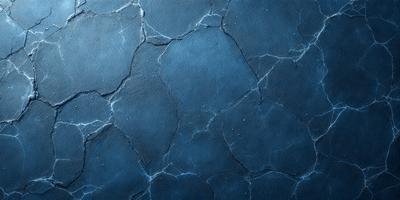 The primary subject of the image is a blue surface with a pattern of holes and bumps. The setting is a dark blue background, and the visual style appears to be a combination of a photo and a digital art or illustration. The dominant colors are blue and black, creating a moody and dramatic atmosphere.