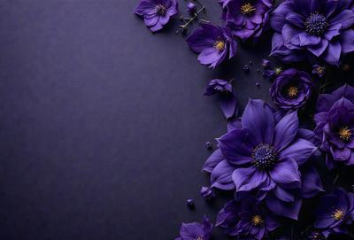 Purple flowers on a purple background.
