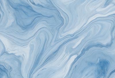 The primary subject of the image is a blue and white patterned surface, which appears to be a wall or a piece of artwork. The setting is a room with a blue and white color scheme. The visual style is a combination of digital art and illustration, creating a unique and eye-catching design. The dominant colors are blue and white, giving the scene a calm and soothing atmosphere.