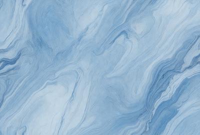 The primary subject of the image is a blue and white marbled tile. The setting is a bathroom, as indicated by the presence of the marbled tile. The visual style is a close-up of the tile, showcasing its intricate design. The dominant colors are blue and white, creating a calm and soothing atmosphere.