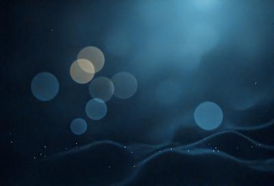 The primary subject of the image is a blue sky with a few white lights scattered throughout. The setting is a dark, cloudy night, creating a moody atmosphere. The visual style is a combination of a photo and digital art, as the lights are digitally manipulated to create a unique and artistic effect. The colors and mood of the image are predominantly dark and dramatic, with the blue sky and white lights providing a contrasting and captivating visual experience.