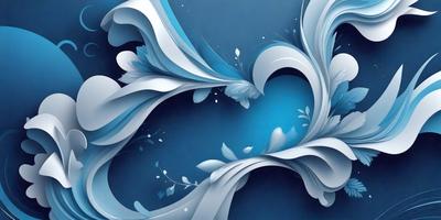 The primary subject of the image is a blue and white flower, which is the main object, scene, or focus of the image. The setting is a blue background, which provides a contrasting and visually appealing environment. The visual style of the image is digital art, as it is a well-crafted and detailed illustration. The dominant colors in the image are blue and white, creating a calm and serene atmosphere.