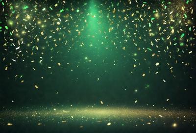 The primary subject of the image is a green light, which is shining brightly in the darkness. The setting is a black background, creating a striking contrast with the green light. The visual style appears to be a digital art or illustration, as the light is depicted as a bright, glowing object. The colors and mood of the image are predominantly dark and mysterious, with the green light serving as the main focal point.