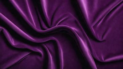 The primary subject of the image is a purple fabric, which is the main object, scene, or focus of the image. The setting or background is a purple curtain, and the visual style is a photo. The colors and mood of the image are predominantly purple, creating a calm and serene atmosphere.