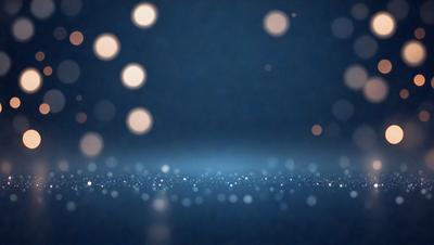 The primary subject of the image is a blue background with a pattern of white lights. The setting appears to be a dark room, and the visual style is a digital art or illustration. The dominant colors are blue and white, creating a calm and serene atmosphere.