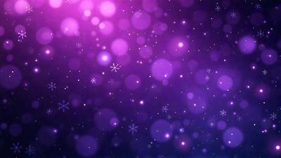 The primary subject of the image is a purple background with a large number of snowflakes floating in the air. The setting appears to be a night sky, with the snowflakes creating a visually appealing and festive atmosphere. The visual style of the image is a combination of digital art and illustration, with the snowflakes being the main focus of the composition. The colors and mood of the image are predominantly purple, creating a sense of calmness and tranquility.