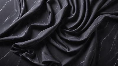 The primary subject of the image is a black fabric, possibly a piece of clothing or a curtain. The setting is a dark room, and the visual style appears to be a close-up of the fabric. The colors and mood of the image are predominantly dark, with the black fabric being the main focus.
