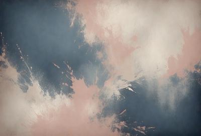 The primary subject of the image is a painting or drawing of a cloudy sky. The setting is a pink and blue background, which adds a vibrant and lively atmosphere to the scene. The visual style appears to be a combination of digital art and illustration, creating a unique and artistic representation of the cloudy sky. The colors and mood convey a sense of tranquility and beauty, as the viewer is drawn into the intricate details of the cloudy sky.