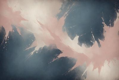 The primary subject of the image is a painting or drawing of a pink and white bird. The setting is a blue background, which contrasts with the pink and white colors of the bird. The visual style appears to be a combination of digital art and illustration, as the bird is depicted in a somewhat abstract manner. The colors and mood of the image are predominantly pink and white, creating a sense of calmness and serenity.