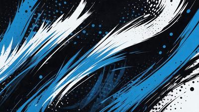 The primary subject of the image is a blue and white swirl pattern. The setting is a black background, which contrasts with the swirl pattern. The visual style is a digital art or illustration, as the swirl pattern appears to be a digital creation. The dominant colors are blue and white, creating a calming and soothing atmosphere.