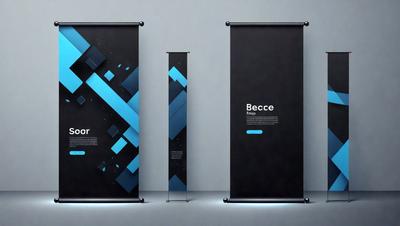 The primary subject of the image is a set of three posters, each featuring a different design. The setting is a gray background, which provides a clean and minimalist appearance. The visual style is a combination of digital art and illustration, with the posters showcasing a variety of patterns and colors. The overall atmosphere is modern and professional, as the posters are displayed in a neat and organized manner.