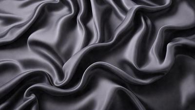 The primary subject of the image is a close-up of a black fabric, possibly a piece of clothing or a curtain. The setting is a dark background, which emphasizes the fabric's texture and pattern. The visual style is a close-up, which highlights the fabric's details. The colors and mood of the image are predominantly dark, with the black fabric being the main focus.