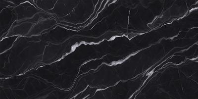 The primary subject of the image is a marble countertop with a black and white pattern. The setting is a kitchen, and the visual style is a close-up of the marble countertop. The colors and mood of the image are predominantly black and white, giving it a classic and elegant appearance.