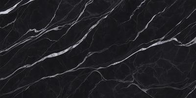 The primary subject of the image is a black and white marble pattern. The setting is a black background, and the visual style is a close-up of the marble pattern. The colors and mood of the image are predominantly black and white, giving it a classic and elegant appearance.