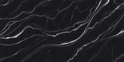 The primary subject of the image is a black marble countertop with a pattern of white streaks. The setting is a kitchen, and the visual style is a close-up of the marble countertop. The colors and mood of the image are predominantly black and white, giving it a classic and elegant appearance.