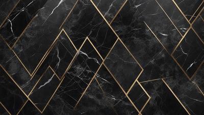 The primary subject of the image is a black and gold marble pattern. The setting is a black and gold marble wall, which serves as the background. The visual style is a close-up of the marble pattern, showcasing the intricate details of the design. The colors and mood of the image are predominantly black and gold, giving it a luxurious and elegant appearance.