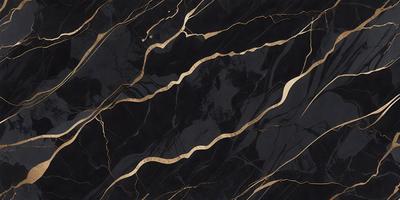 The primary subject of the image is a marble countertop with a gold-colored design. The setting is a kitchen, and the visual style is a close-up of the marble countertop. The colors and mood of the image are predominantly black and gold, giving it a luxurious and elegant appearance.