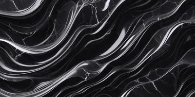The primary subject of the image is a black and white marble pattern. The setting is a black background, which contrasts with the marble pattern. The visual style is a close-up of the marble pattern, showcasing its intricate details. The colors and mood of the image are predominantly black and white, giving it a classic and elegant appearance.