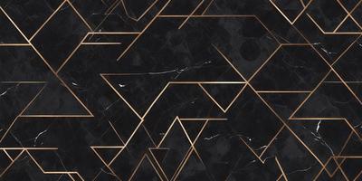 The primary subject of the image is a black and gold marble pattern. The setting is a black and gold marble surface, which serves as the background. The visual style is a close-up of the marble pattern, showcasing the intricate details of the design. The colors and mood of the image are predominantly black and gold, giving it a luxurious and elegant appearance.