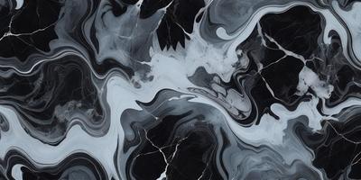 The primary subject of the image is a black and white marble tile with a pattern of white and gray swirls. The setting is a bathroom, as indicated by the presence of the marble tile. The visual style is a close-up of the tile, showcasing its intricate design. The colors and mood of the image are predominantly black and white, giving it a classic and elegant appearance.