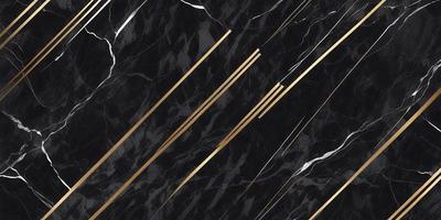 The primary subject of the image is a black and gold marble pattern. The setting is a black and gold marble wall, which serves as the background. The visual style is a combination of a photo and digital art, creating a unique and intricate pattern. The colors and mood of the image are predominantly black and gold, giving it a luxurious and elegant appearance.