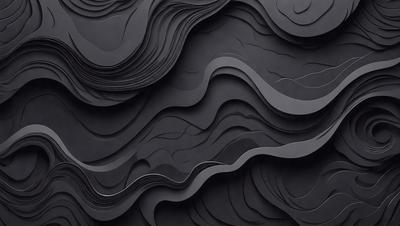 The primary subject of the image is a black and white artwork featuring a large, intricate design. The setting is a black background, which contrasts with the artwork, emphasizing its details. The visual style is a combination of digital art and illustration, creating a unique and captivating piece. The colors and mood of the artwork are predominantly black and white, giving it a bold and striking appearance.