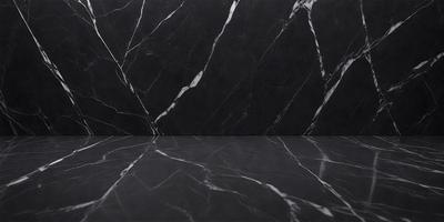 The primary subject of the image is a marble countertop. The setting is a black countertop, which serves as the background. The visual style is a photo, capturing the marble countertop in detail. The colors and mood of the image are predominantly black, giving it a sleek and modern appearance.