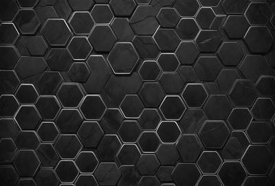 The primary subject of the image is a black and white patterned tile. The setting is a black background, and the visual style is a patterned tile. The dominant colors are black and white, and the overall atmosphere is a modern and minimalist design.