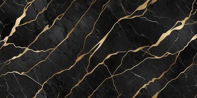 The primary subject of the image is a marble wall with gold accents. The setting is a room with a black background. The visual style is a close-up of the marble wall, showcasing the gold accents. The colors and mood of the image are predominantly black and gold, creating a luxurious and elegant atmosphere.