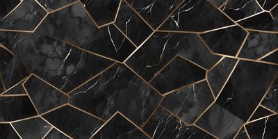 The primary subject of the image is a black and gold marble pattern. The setting is a black and gold marble wall, which serves as the background. The visual style is a close-up of the marble pattern, showcasing the intricate details of the design. The colors and mood of the image are predominantly black and gold, giving it a luxurious and elegant appearance.