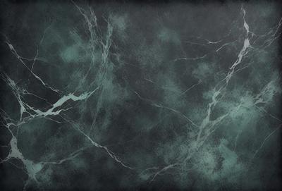 The primary subject of the image is a green marble wall with a pattern of white veins. The setting is a dark room, and the visual style is a close-up of the marble wall. The colors and mood of the image are predominantly dark, with the green marble providing a contrasting element.