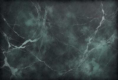 The primary subject of the image is a green marble wall with a pattern of white veins. The setting is a dark room, and the visual style is a close-up of the marble wall. The colors and mood of the image are predominantly dark and moody, with the green marble providing a contrasting element.