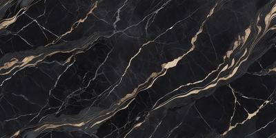 The primary subject of the image is a marble countertop with a black and gold pattern. The setting is a kitchen, and the visual style is a close-up of the countertop. The dominant colors are black and gold, creating a luxurious and elegant atmosphere.