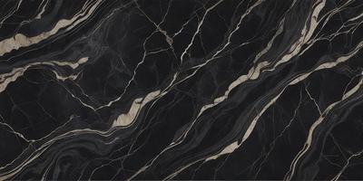 The primary subject of the image is a marble countertop with a black and white pattern. The setting is a kitchen, and the visual style is a close-up of the countertop. The colors and mood of the image are predominantly black and white, giving it a classic and elegant appearance.